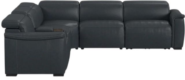 Flexsteel® Camden Abyss Blue Leather Power Reclining Sectional with Custom Layout Options-3