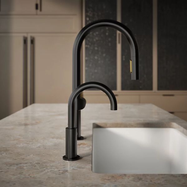 KOHLER® Components® Brushed Moderne Brass/Matte Black Beverage Faucet-4