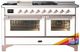 Ilve® Majestic III 60" Custom Pro Style Dual Fuel Natural Gas Range with French Top and Copper Trim-0