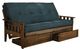 Kodiak Furniture Tucson Suede Navy/Rustic Walnut Full Storage Futon with Mattress-0