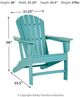 Signature Design by Ashley® Sundown Treasure Turquoise Plastic Outdoor Adirondack Chair-3