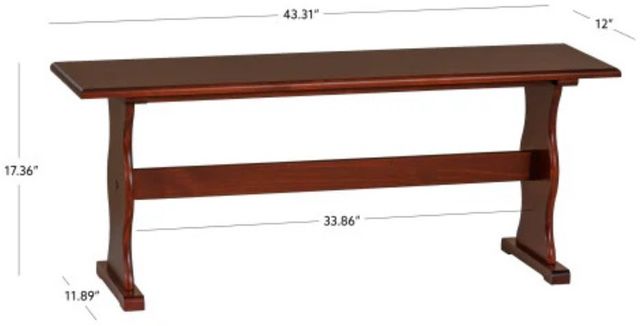 Linon Chelsea Walnut Nook Simple Bench-2