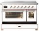 Ilve® Majestic III 48" White Pro Style Induction Range with Triple Glass Door and Copper Trim-2