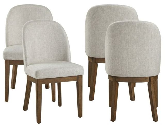 New Classic® Home Furnishings Phoenix 4-Piece Chestnut/Light Gray Dining Chair Set-0