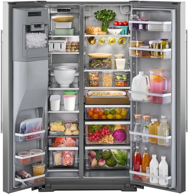 KitchenAid® 36" 20.85 Cu. Ft. Fingerprint Resistant Stainless Steel Counter Depth Side-by-Side Refrigerator with Exterior Ice and Water Dispenser-2