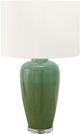 Monarch Specialties Inc. Green Ceramic Table Lamp with Ivory Shade-0