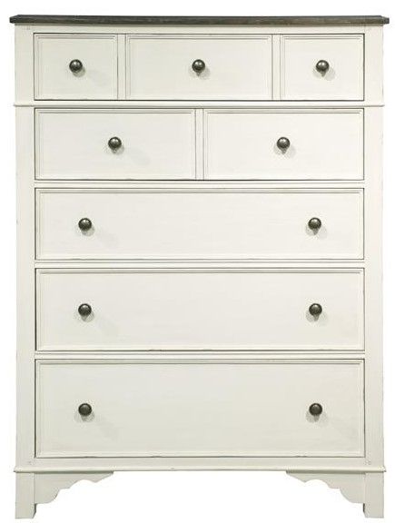 Riverside Furniture Grand Haven Feathered White/Rich Charcoal 5-Drawer Chest-1