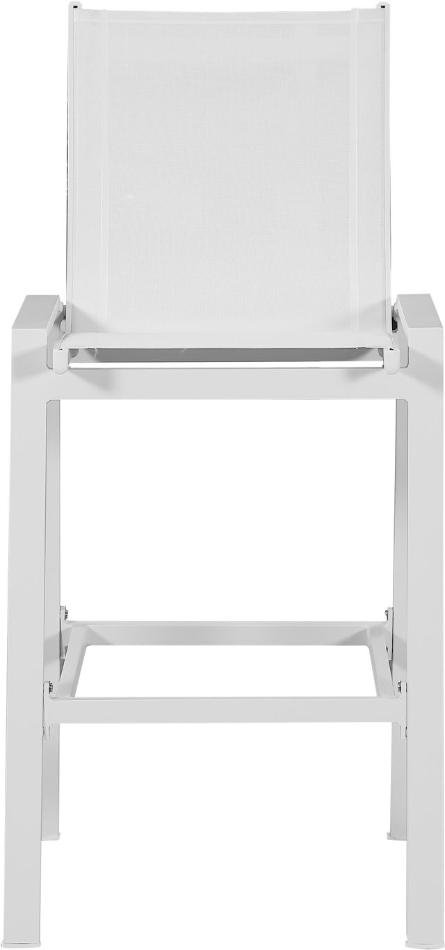 Meridian Furniture Nizuc 2-Piece White Outdoor Patio Mesh Barstool-1