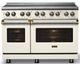 Viking® 5 Series 48" Pure White Pro Style Induction Range with Brushed Brass Trim-4