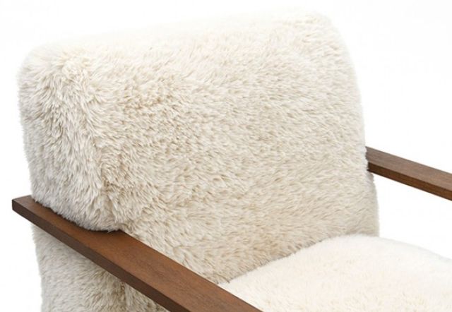Furniture of America® Elardo White Faux Fur Accent Chair-3