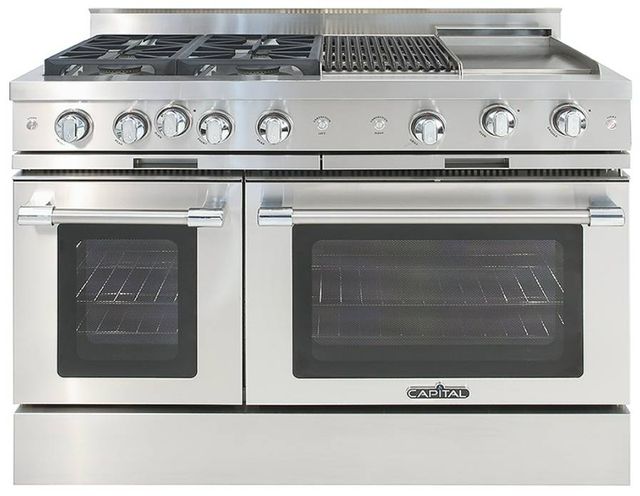 Capital Cooking™ Classic Chef 48" Stainless Steel Sealed Burner Pro Style Gas Range with Grill and Griddle-0