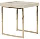 Michael Amini® Lisbon Silken Matte Cream Side Table with Gold Base-0
