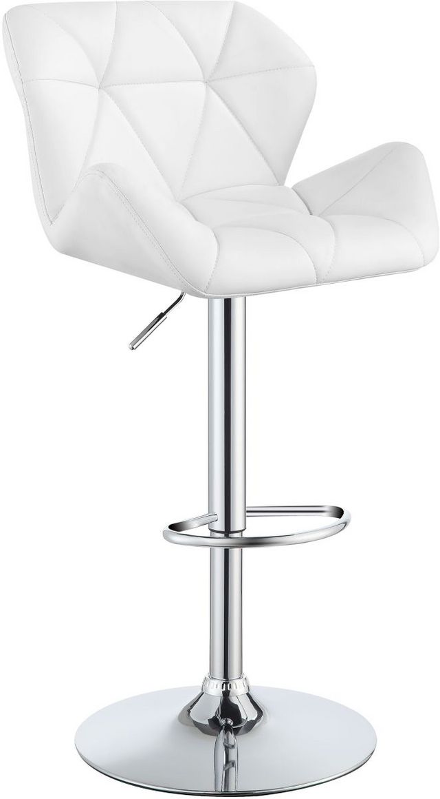 Coaster® Berrington 2-Piece Chrome/White Adjustable Stools-3
