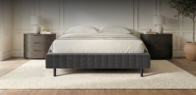 Puffy Dusk Gray Twin Bed Frame-1