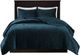 Olliix by Madison Park Harper Teal King/California King Faux Velvet Reversible 3 Piece Coverlet Set-0