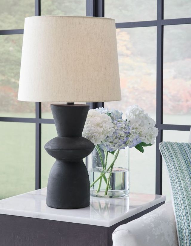 Signature Design by Ashley® Scarbot Distressed Black Table Lamp-4