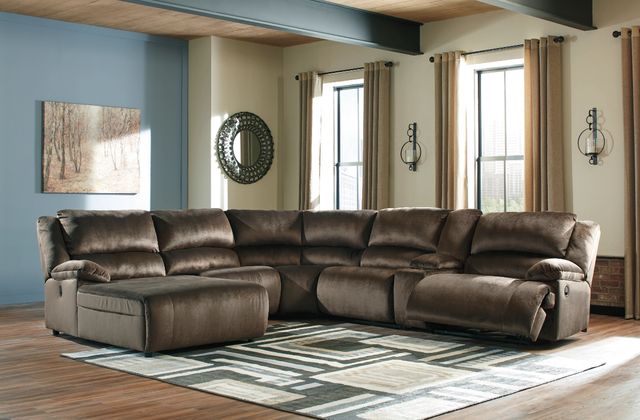 Signature Design by Ashley® Clonmel 6-Piece Chocolate Manual Reclining Left-Arm Facing Sectional and Chaise-1