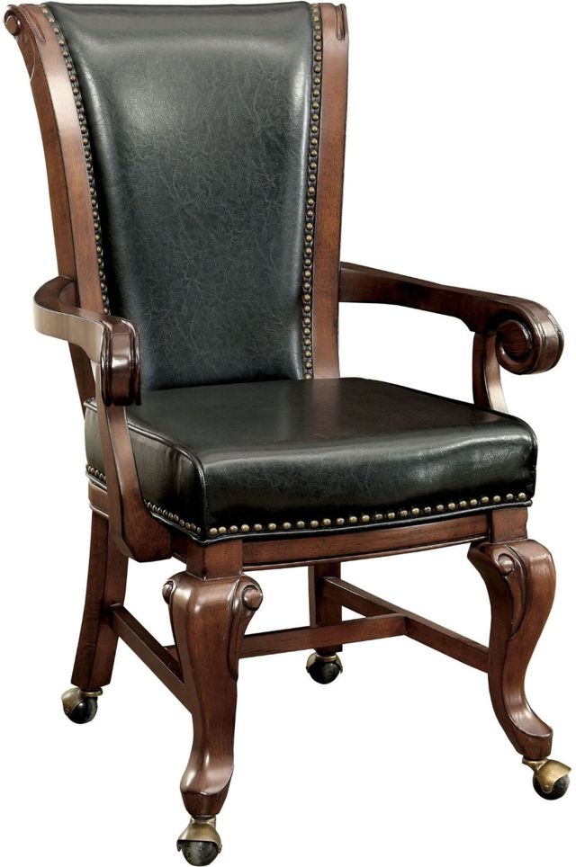 Furniture of America® Melina 2-Piece Black/Brown Cherry Arm Chair Set-0