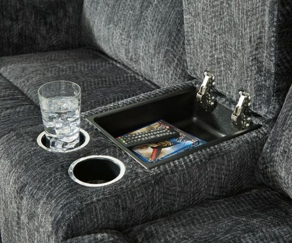 Signature Design by Ashley® Martinglenn Ebony Reclining Loveseat with Console-4