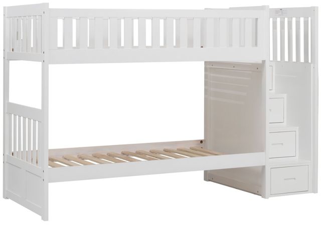 Homelegance® Galen White Twin/Twin Step Bunk Bed-2
