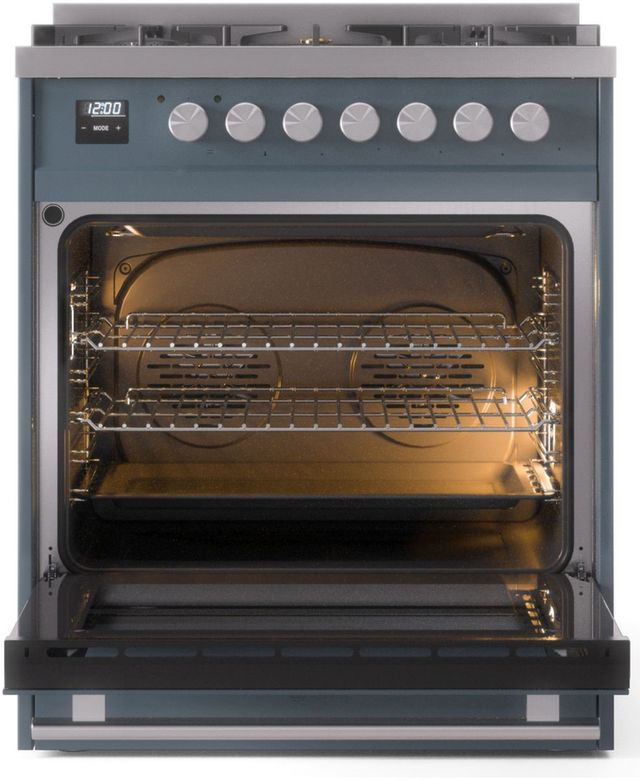 Ilve® Professional Plus II Series 30" Blue Gray Pro Style Dual Fuel Range-3
