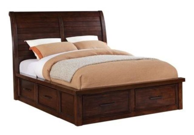 Holland House Furniture Sonoma Burnished Mango Queen Platform Storage Bed-0
