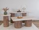 International Furniture Direct Sahara Cream Top Rectangular Cocktail Table with Caramel Brown Base-1