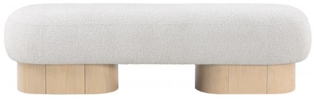 Meridian Furniture Robertson Cream/Natural Oak Bench-1