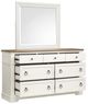 Magnussen Home® Kingston Cerused Nutmeg/Whisper White Drawer Dresser with Landscape Mirror-4