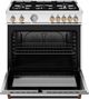 Bertazzoni Master Series 36" Fingerprint Resistant Bianco Matt Pro Style Gas Range with Gold Accents-1