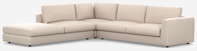 EQ3 Customizable Cello Plush 3-Piece Left-Arm Facing Sofa Sectional and Backless Chaise with Angled Arm-1