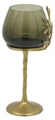 A & B Home Capri Gold Small Aluminum Leaf Glass Candle Holder-3