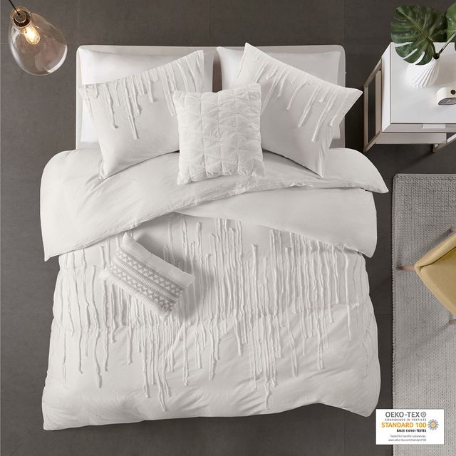 Olliix by Urban Habitat Ivory Full/Queen Paloma Cotton Duvet Cover Set-0