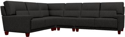 front view of the La-Z-Boy® Draper 4-Piece Mink L-Shape Sectional