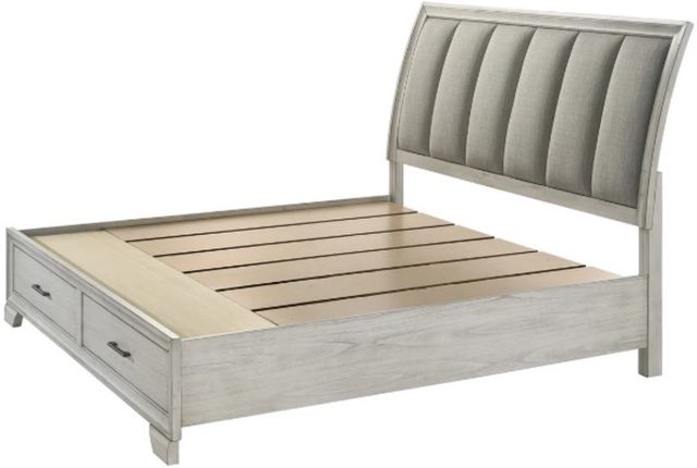 Crown Mark Jaymes White Mist King Storage Sleigh Bed-2