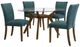 Coaster® Paxton 5-Piece Brown/Teal Blue Dining Table Set-0
