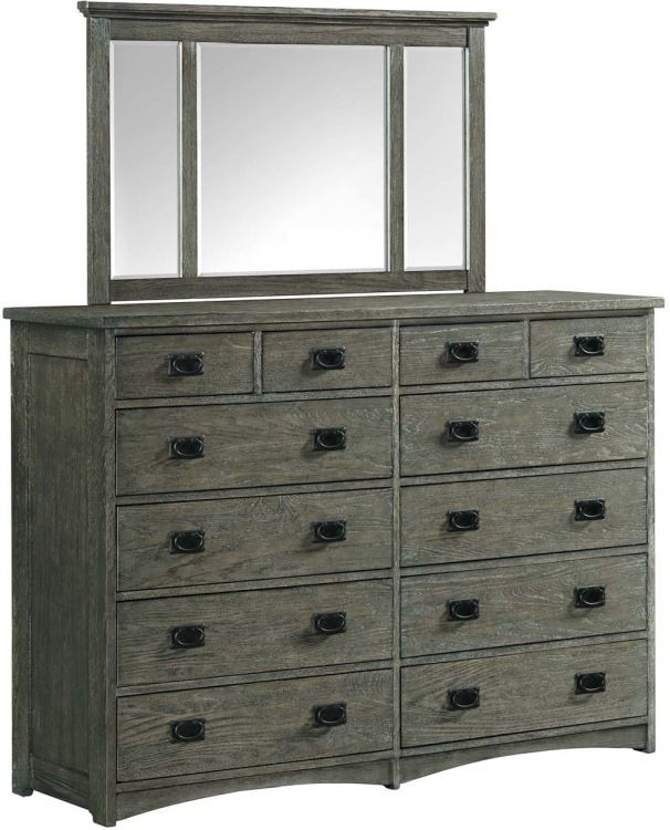 Intercon Oak Park Pewter Mirror -1