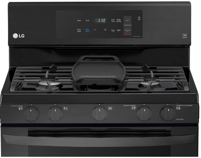 LG 30" Freestanding Single Oven Gas Range-Matte Black Stainless Steel-2