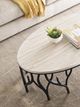 Hammary® Willow Beige Travertine Top Coffee Table with Black Base-2