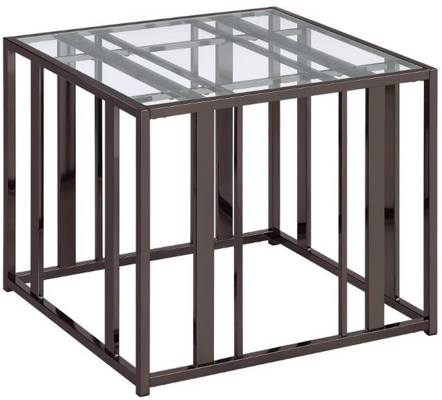 Coaster® Adri 2-Piece Tempered Glass Top Occasional Table with Black Nickel Base Set-3