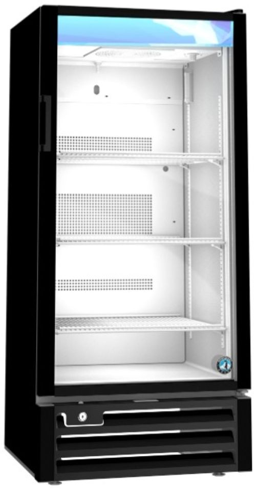 Hoshizaki 25" 10 Cu. Ft. Black Merchandiser Commercial Refrigerator with Glass Door-1
