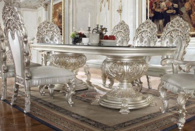 ACME Furniture Sandoval Glass Top Dining Table with Champagne Base-3