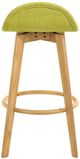Armen Living Vera 4-Piece Brown/Moss Green Barstool Set-4