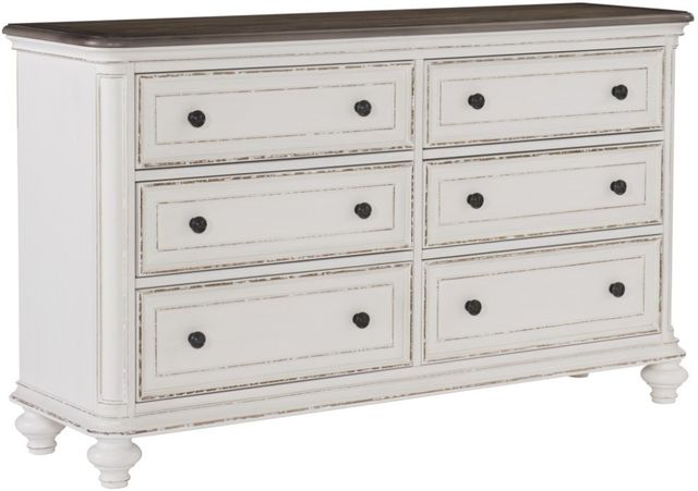 Homelegance® Baylesford Antique White/Brown-Gray Dresser-0
