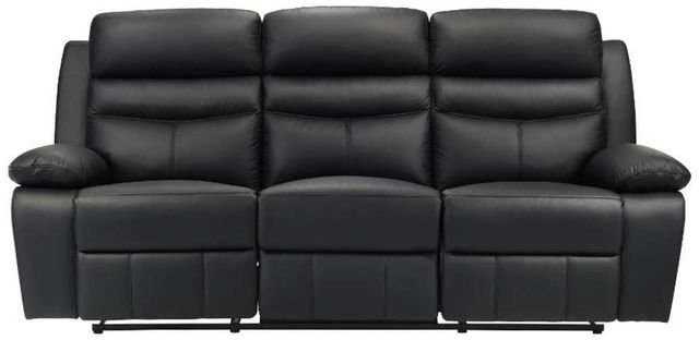 Homelegance® Hancock Black Leather Double Manual Reclining Sofa-2