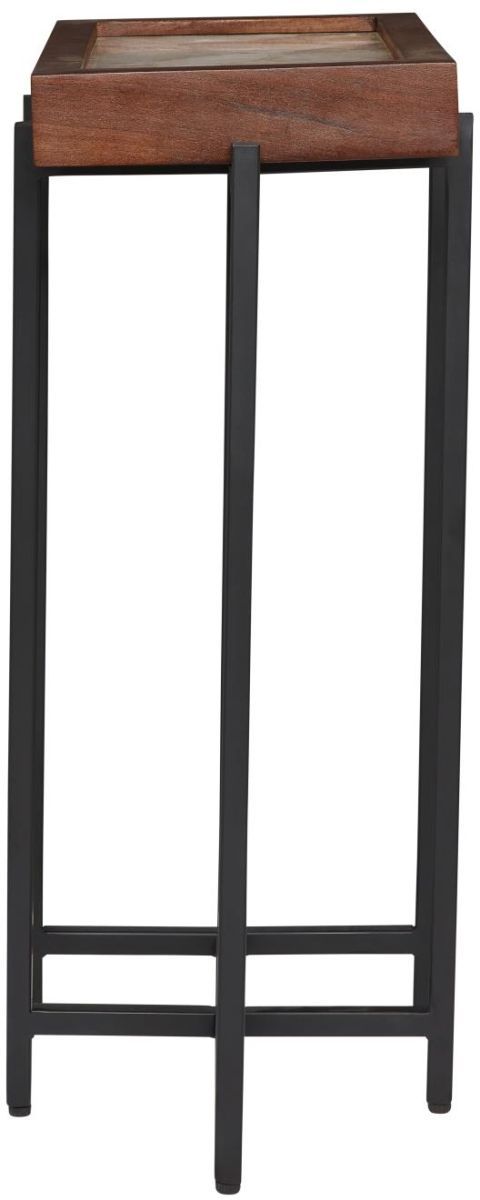 Martin Svensson Viewpoint Light Smoke Accent Table with Wood Trim-2