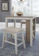 Signature Design by Ashley® Skempton 3-Piece White/Light Brown Counter Height Dining Table Set-3