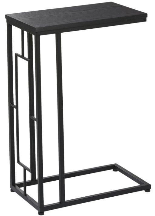 Deco Marche Dark Brown C-Table with Black Base-0