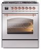Ilve® Nostalgie II Series 30" Stainless Steel Pro Style Dual Fuel Range-4
