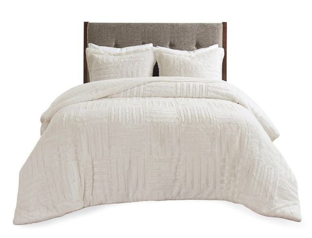 Olliix by Madison Park Arctic Ivory Twin Fur Down Alternative Comforter Mini Set-0